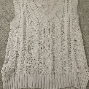 V-Neck Cable Knit Sweater Vest